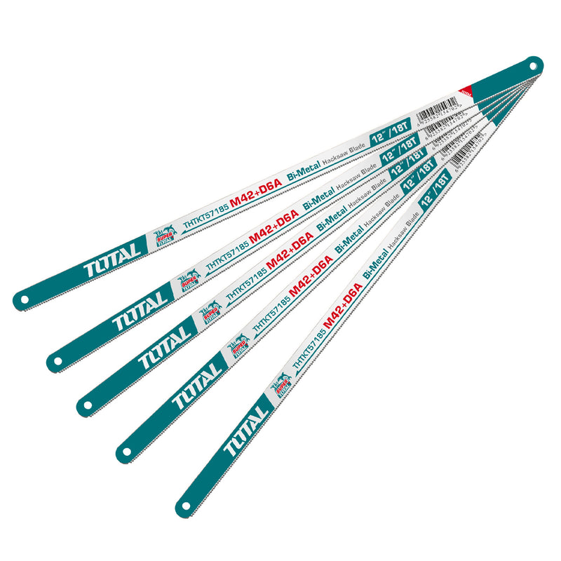 Bộ 5 lưỡi cưa hợp kim 18 răng gắn khung cưa sắt dài 300mm TOTAL THTKT57185