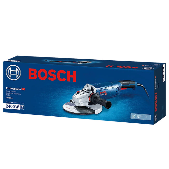 Máy mài góc Bosch GWS 24-180, đường kính lưỡi 180mm, công suất 2400W, công tác bóp, mã số 06018C20K0