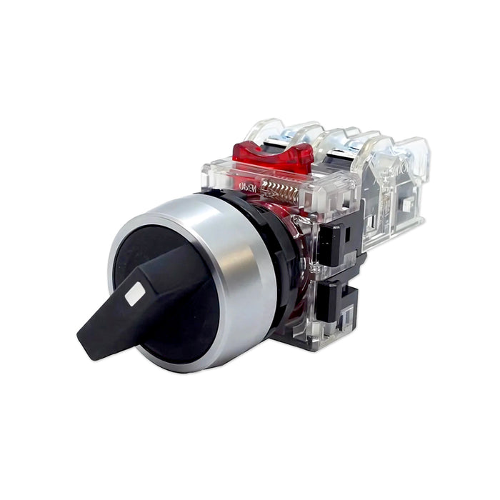 Công tắc xoay mặt nhôm Hanyoung Nux MRS-R series, Lỗ khoét Ø22mm. Tiêu chuẩn CE, KC