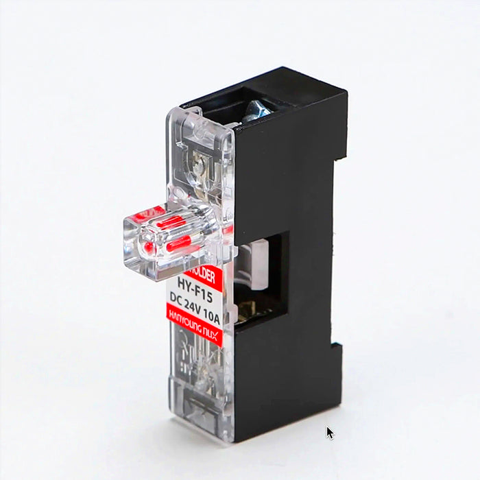 Đế cầu chì lắp thanh ray Hanyoung Nux HY-F15 Series,  dùng cho điện AC/DC. Tiêu chuẩn RoHS2