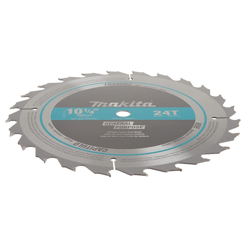Lưỡi cưa gỗ TCT Makita A-94910 đường kính 260mm, 24 răng kiểu ATB, lỗ cốt 15.88mm