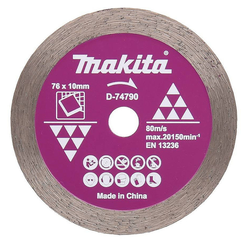Lưỡi cắt kim cương 76mm Makita D-74790 dùng cho gạch và ngói, lỗ trục 10mm