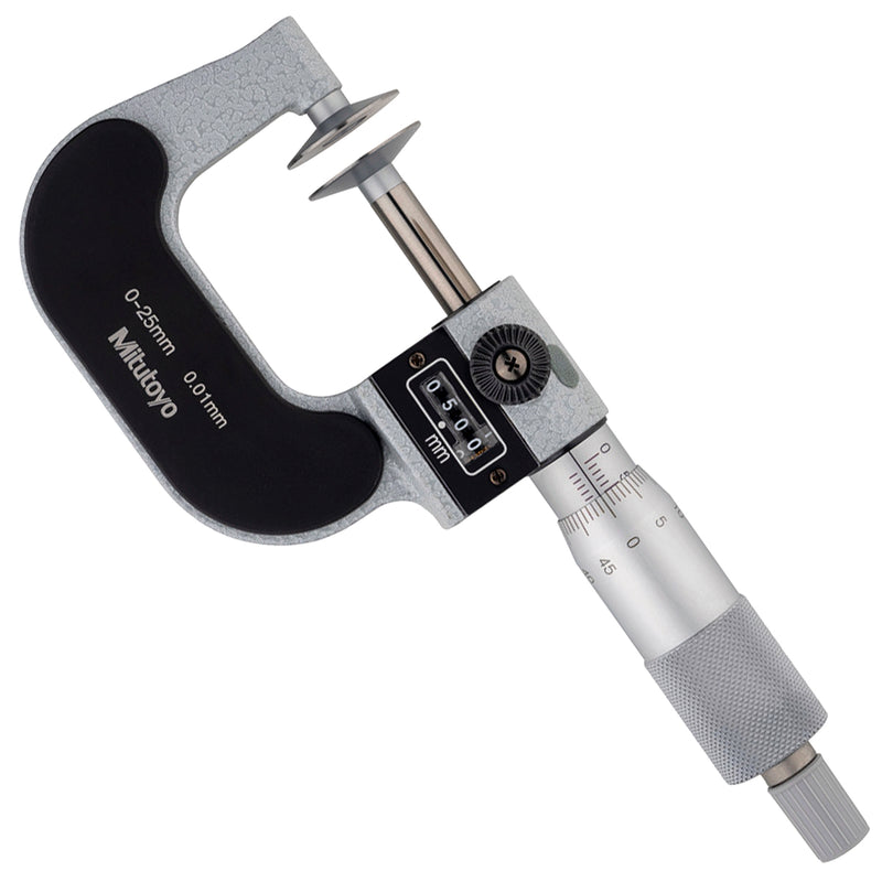 Thước Panme đo bánh răng đầu đo đĩa Mitutoyo Series 223 có bộ đếm số cơ hiển thị nhanh kết quả.