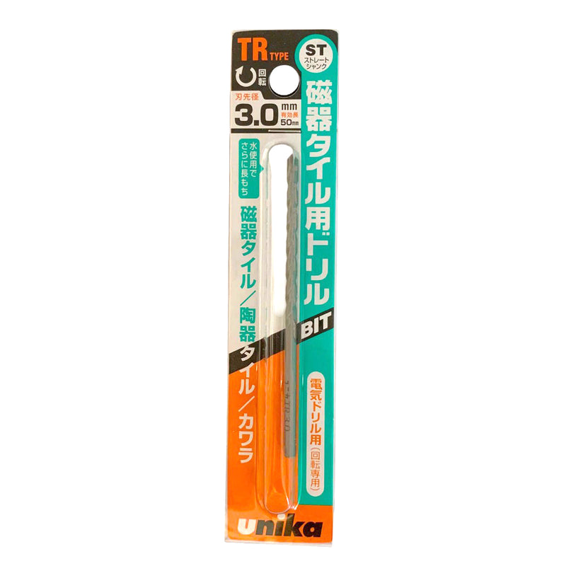 Mũi khoan gạch men UNIKA TR-Type, đuôi trơn, số từ 3.0mm - 11mm (Mã TR)