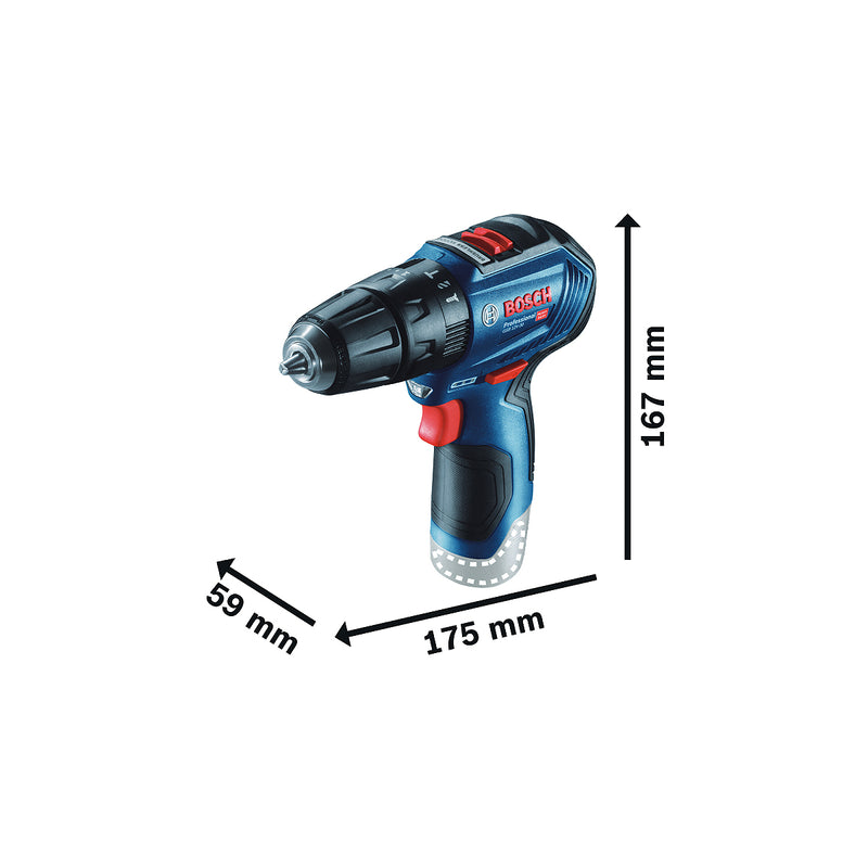 Máy khoan gỗ thép Bosch GSR 12V-30 dùng Pin 12V, đầu kẹp 10mm