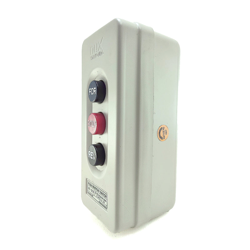 Hộp công tắc khởi động 3 nút bấm Hanyoung Nux HY-516, tải 15A 250V AC, 3P, vỏ thép sơn tĩnh điện