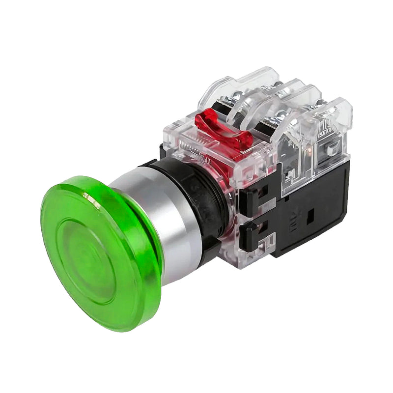 Công tắc dừng khẩn cấp có tích hợp đèn báo viền nhôm Hanyoung Nux MRA-R series, Lỗ khoét Ø22mm