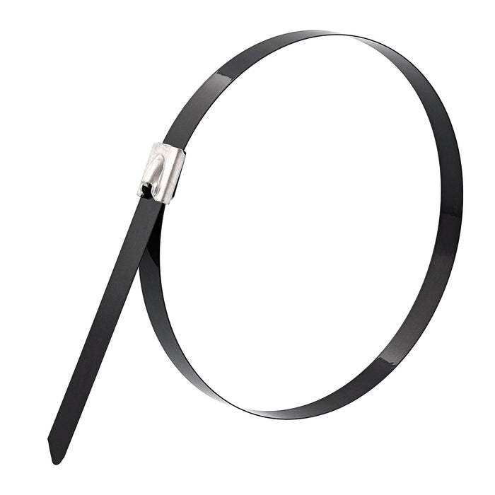 Dây rút Inox 316 KST cao cấp, bọc nhựa (nylon coated), loại bi gài (Ball-lock), bản size L rộng 12mm