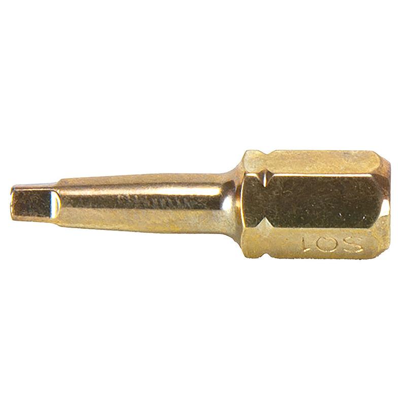Vĩ 2 mũi vít vuông (SQ) Torsion Impact Gold Makita kích thước từ SQ1 - SQ3, chiều dài 25mm, đuôi lục giác 6.35mm (1/4 inch)