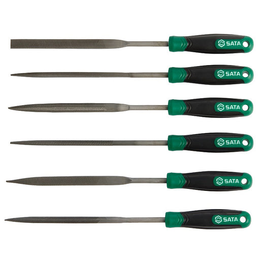 Bộ dũa kim loại SATA 6 chi tiết 4x160mm cán cao su đa năng.