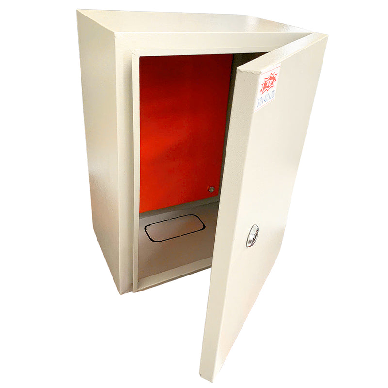 Tủ điện sắt dày 1.2mm, 1 lớp cửa, sơn tĩnh điện, lắp nổi, khoá tròn TP