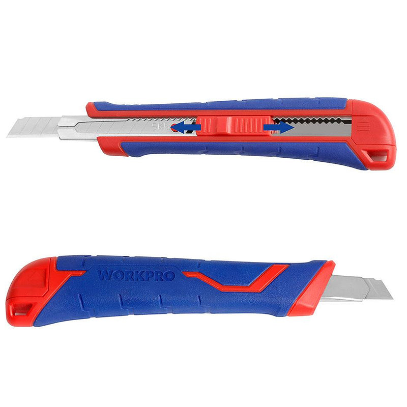 Dao rọc giấy, lưỡi thép SK5 Workpro WP212008 đường kính lưỡi 9mm