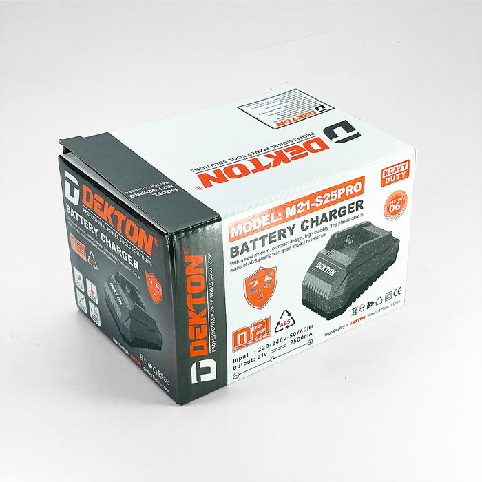 Đế sạc Pin 21V Dekton M21-S25PRO (2.5A), vỏ sạc chống cháy