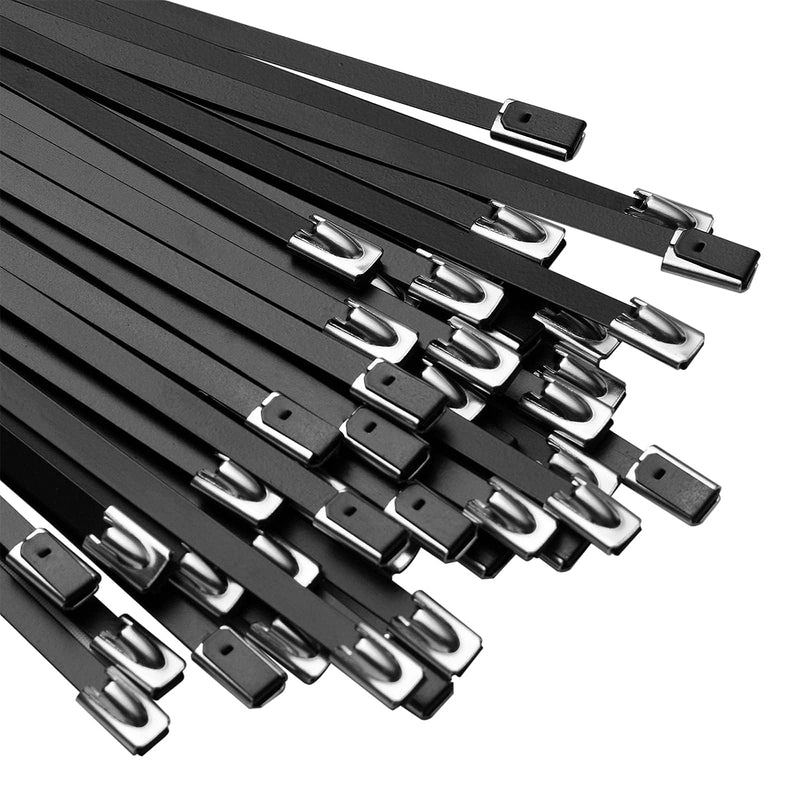 Dây rút Inox 316 KST cao cấp, bọc nhựa (nylon coated), loại bi gài (Ball-lock), bản size M rộng 8mm, dài từ 152mm - 1050mm