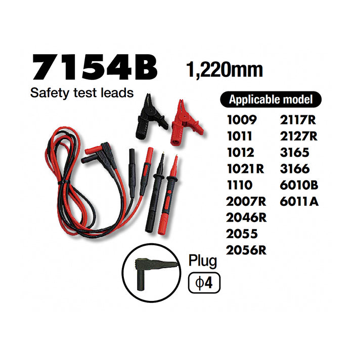 Bộ dây đo an toàn Kyoritsu 7154B kèm đầu kẹp cá sấu, dài 1.220mm