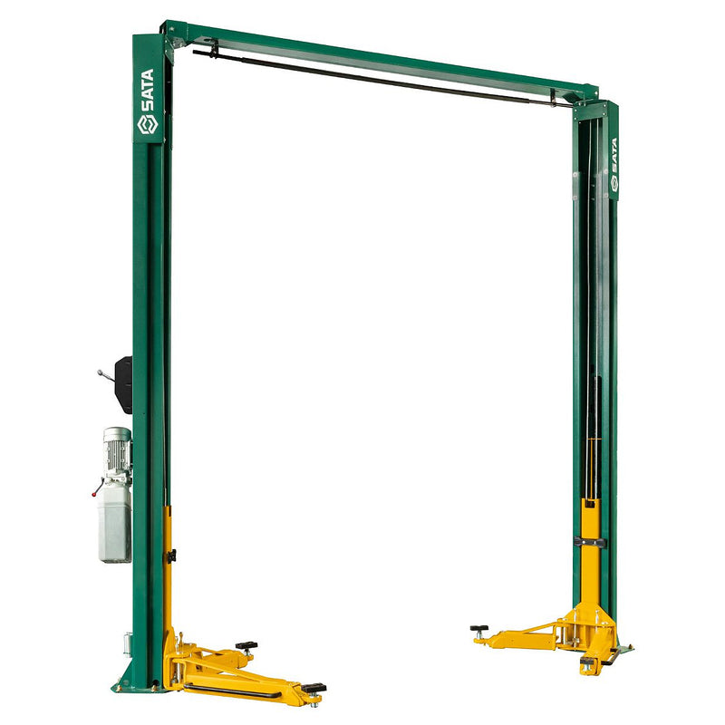 Cầu nâng 2 trụ giằng trên, mở khóa cơ 1 bên SATA tải trọng 4.5 tấn