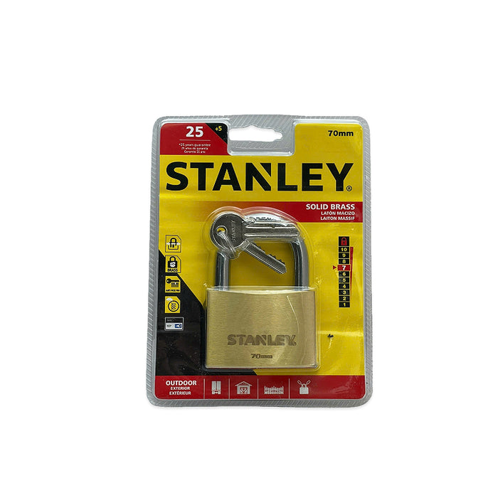 Ổ khóa treo STANLEY kích thước từ 30mm -70mm, thân khóa bằng đồng thau, càng khóa bằng thép cường lực.