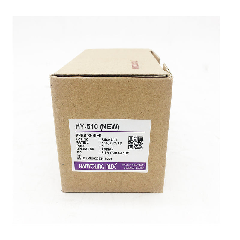 Hộp công tắc khởi động 2 nút bấm Hanyoung Nux HY-510, Tải 15A 250V AC, 3P, vỏ thép sơn tĩnh điện