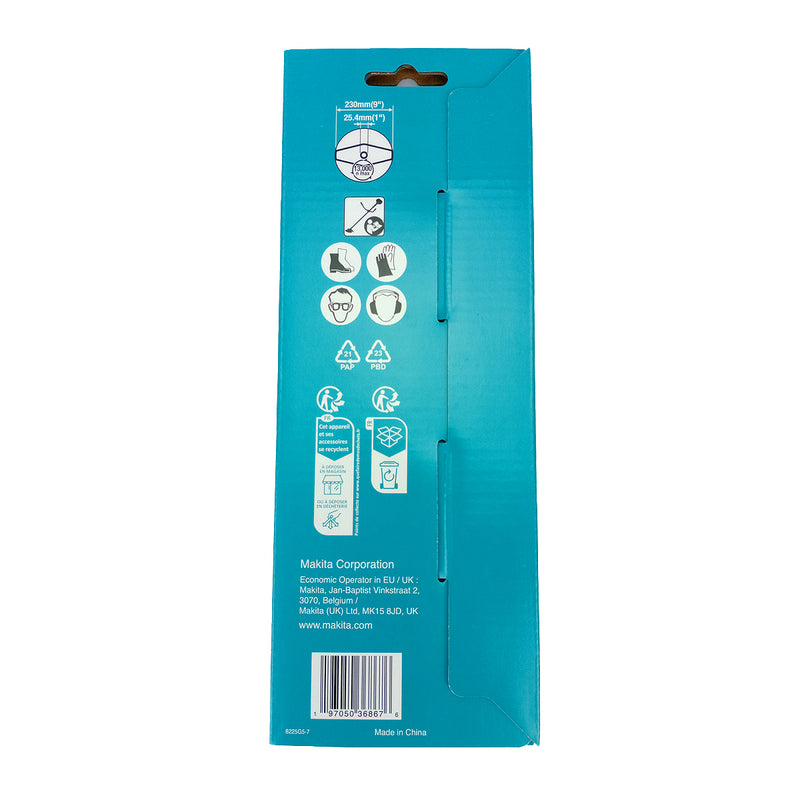 Lưỡi cắt cỏ 2 răng Makita 1916C7-5 đường kính lưỡi 230mm, lỗ cốt 25.4mm