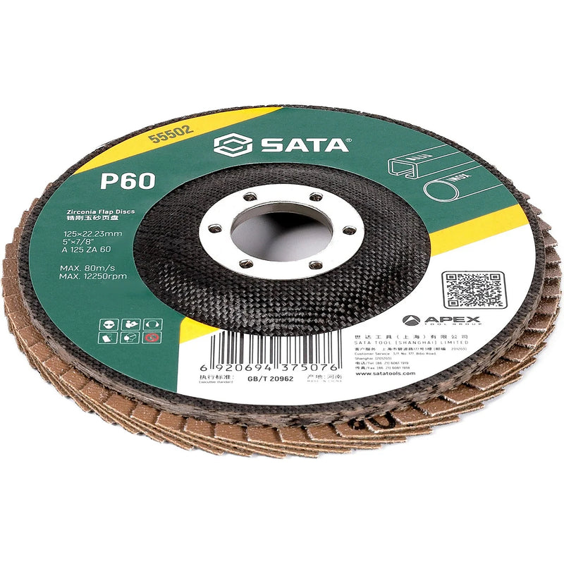 SATAジルコニアフラップディスク、直径125mm～180mm SATA