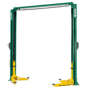 Cầu nâng ô tô 2 trụ SATA AE5104 tải trọng 4.5 tấn, giằng trên, mở khóa cơ 1 bên.
