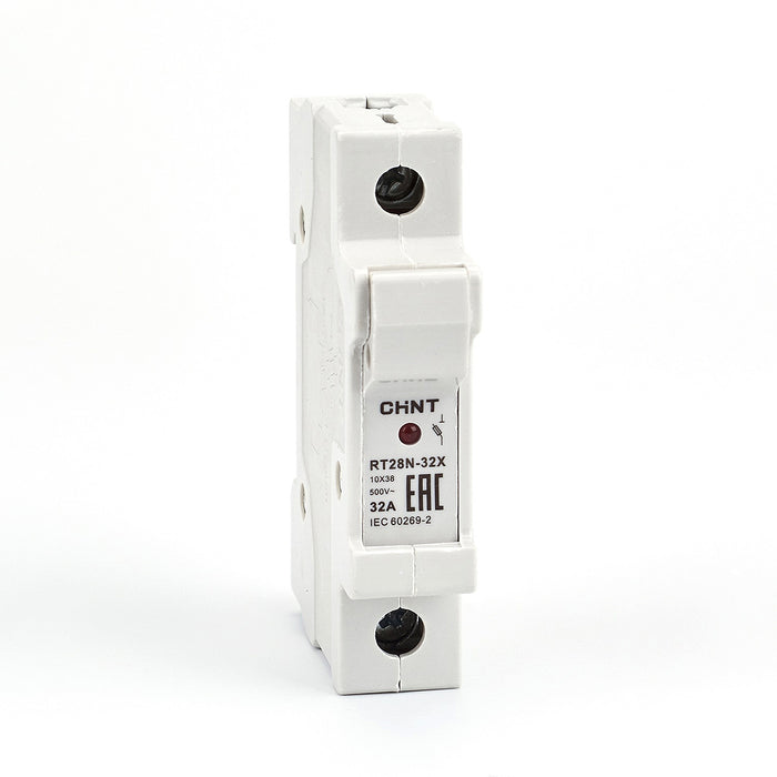 Đế cầu chì sứ lắp thanh ray Chint RT-28 series, 1P/ 2P/ 3P, dòng cắt Icu 32A ~ 63A