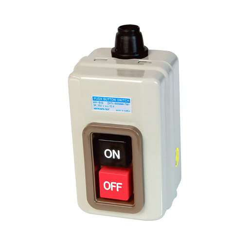 Hộp công tắc khởi động 2 nút bấm Hanyoung Nux HY-510, Tải 15A 250V AC, 3P, vỏ thép sơn tĩnh điện