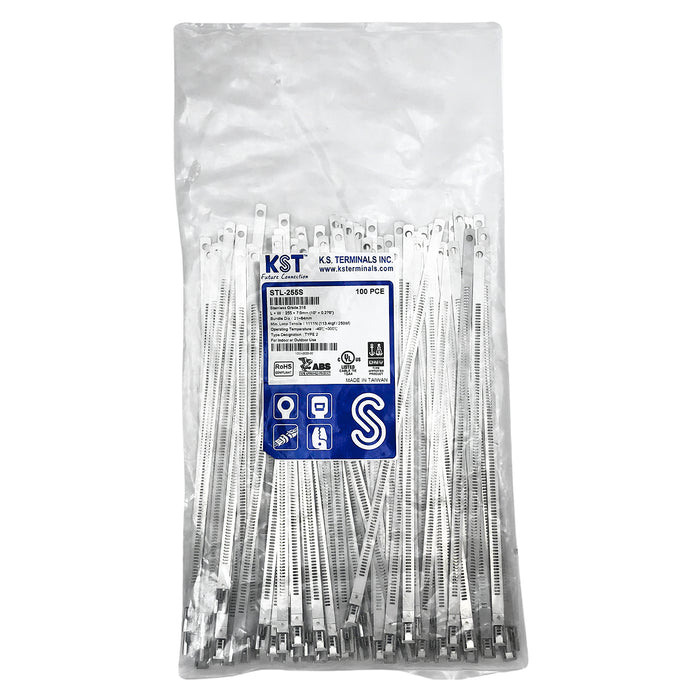 Dây rút Inox 316 KST cao cấp, không bọc nhựa (Uncoated), khóa bậc thang (ladder type), dài từ 150mm - 635mm