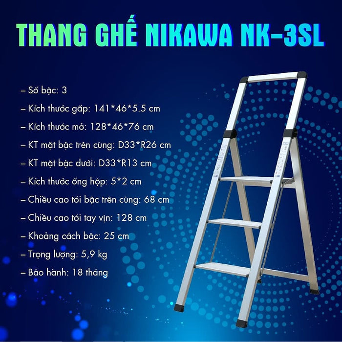Thang ghế nhôm chữ A siêu mỏng Nikawa NK-SL