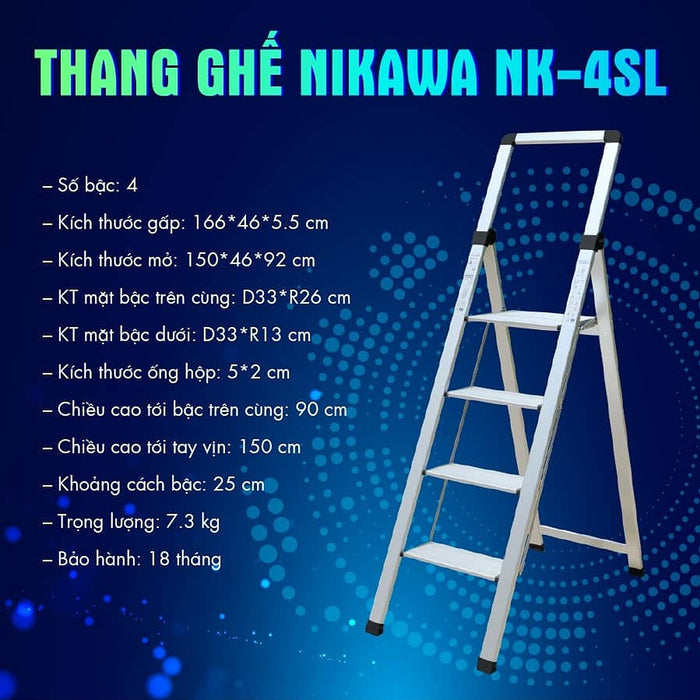 Thang ghế nhôm chữ A siêu mỏng Nikawa NK-SL