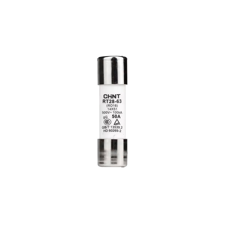 Ruột cầu chì sứ tròn Chint RT-28 dòng điện định mức từ 32A ~ 63A, dòng cắt ICU từ 2A ~ 63A