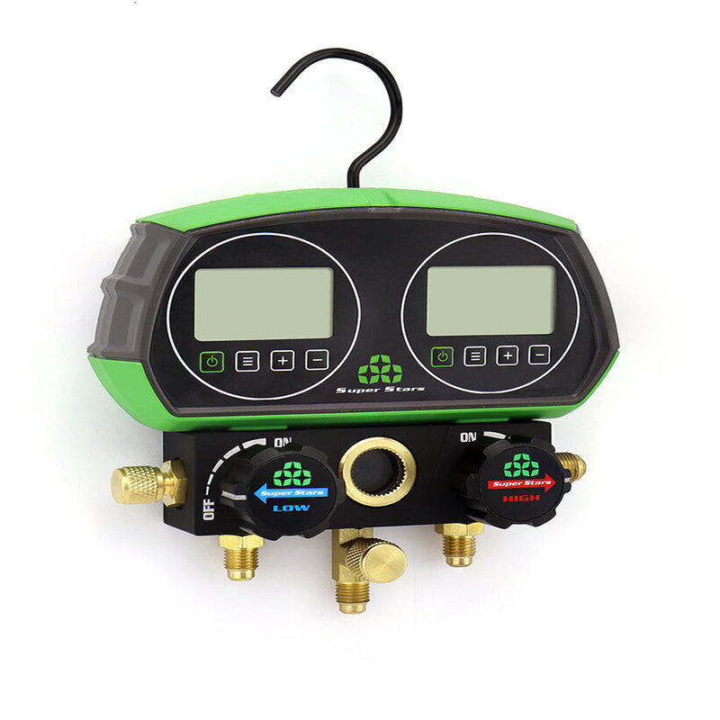 Bộ Đồng hồ áp suất điện tử đôi Super Stars ST-B268D, chống va đập, dùng được với hơn 90 loại gas lạnh, kèm dây gas