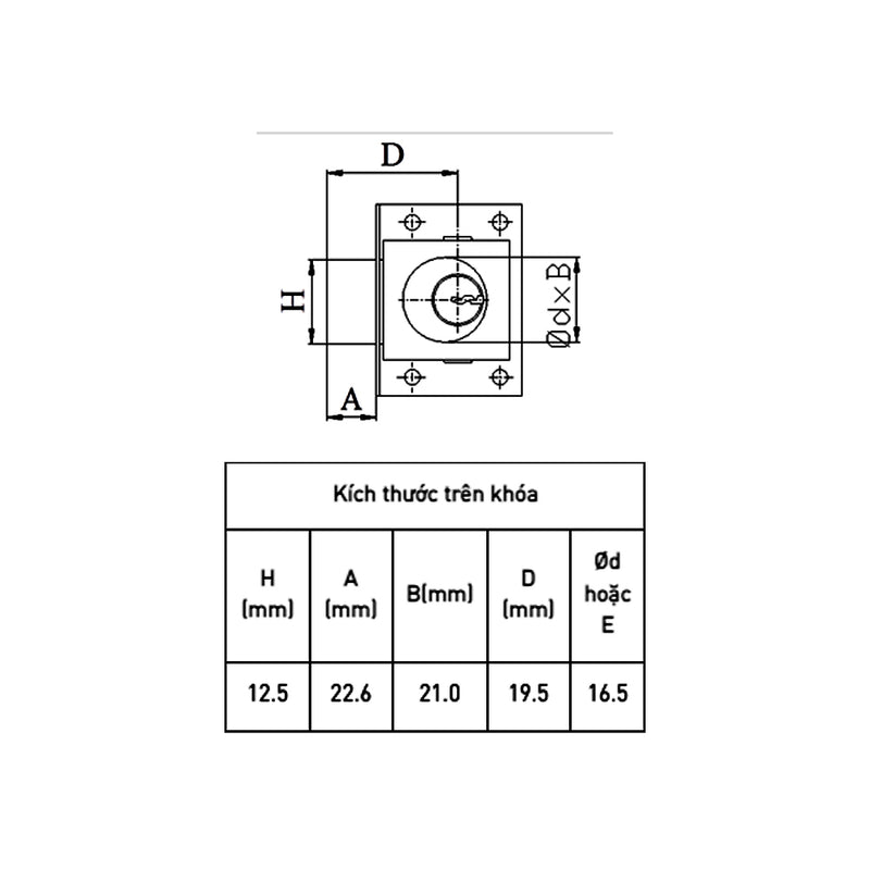 Ổ khóa tủ Việt tiệp 03204