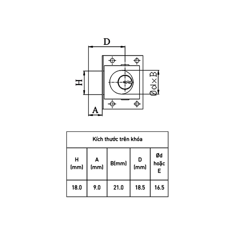 Ổ khóa tủ Việt tiệp 03201
