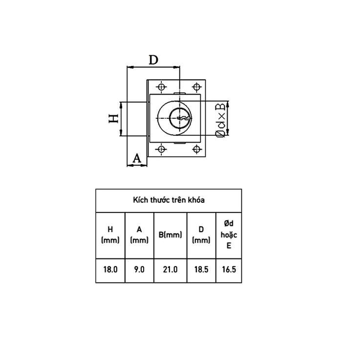 Ổ khóa tủ Việt tiệp 03201