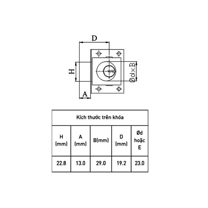Ổ khóa tủ Việt tiệp KT97
