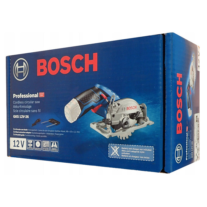 Máy cưa đĩa mini dùng Pin 12V Bosch GKS 12V-26 Professional, đường kính lưỡi 85mm, mã số 06016A10L2 (Chỉ có thân máy, không kèm pin và sạc)