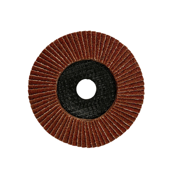 Đĩa nhám xếp đánh kim loại, nhựa PVC 100mm ( 4 inch ) Makita hạt nhôm Oxit, lỗ cốt 16mm, mặt vát góc ( Cấp 1 sao )