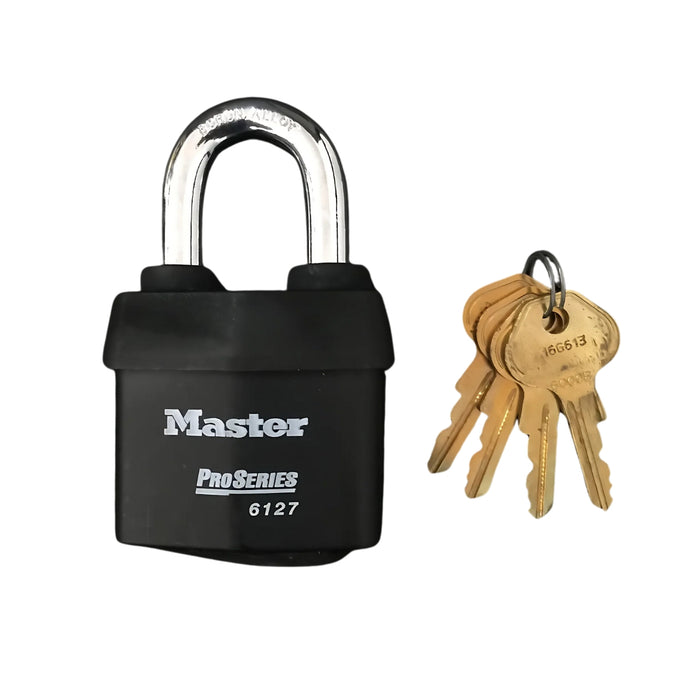 Ổ khóa treo Master Lock 6127WO cao cấp, thân khóa bằng thép được bọc nhựa vinyl 67mm