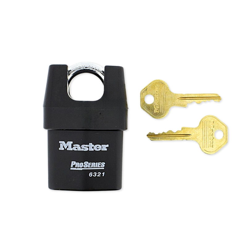 Ổ khóa treo Master Lock 6321WO cao cấp, thân khóa bằng thép lá được bọc nhựa vinyl 54mm