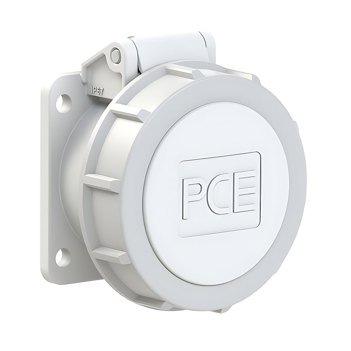 Ổ cắm công nghiệp PCE F3822-10F9V lắp âm chuyên dùng cho điện 1 chiều DC 24V/42V tải 16A, 2 cực, tiêu chuẩn kín nước IP67