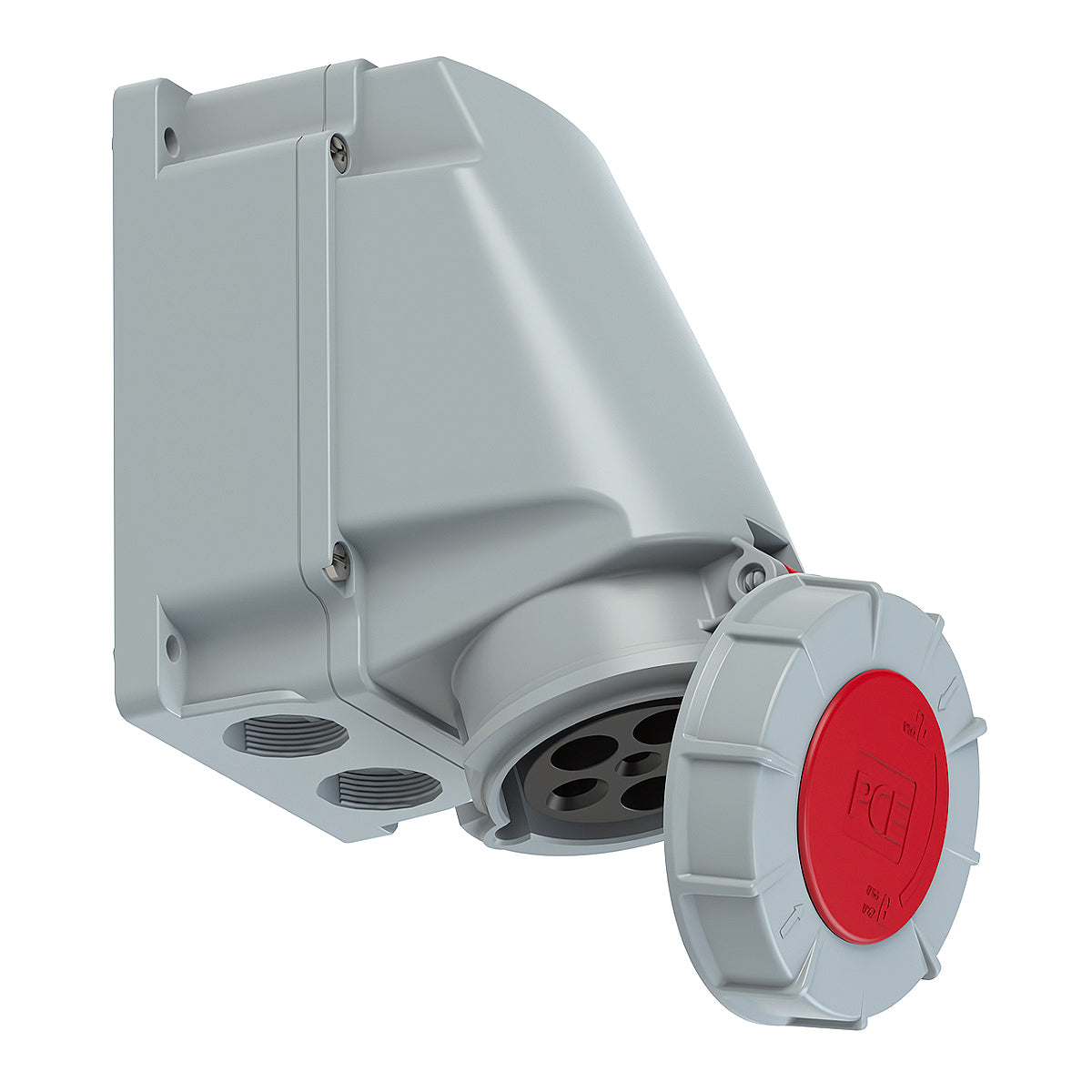 Ổ cắm công nghiệp PCE F135-6 lắp nổi, chịu tải cao 63A, 5 cực (3P+N+PE), điện áp 400V, Kín nước tiêu chuẩn IP67