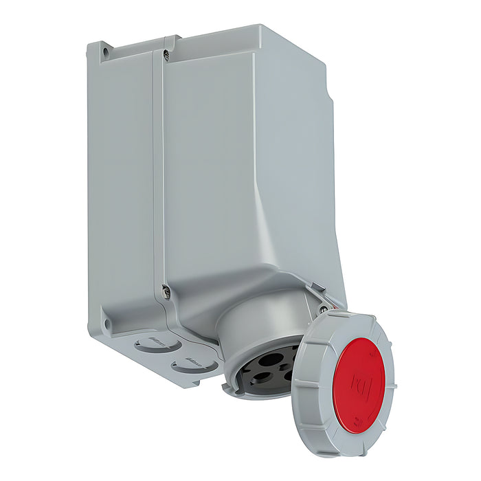 Ổ cắm công nghiệp PCE F144-6 lắp nổi, chịu tải cao 125A, 4 cực (3P+PE), điện áp 400V, Kín nước tiêu chuẩn IP67