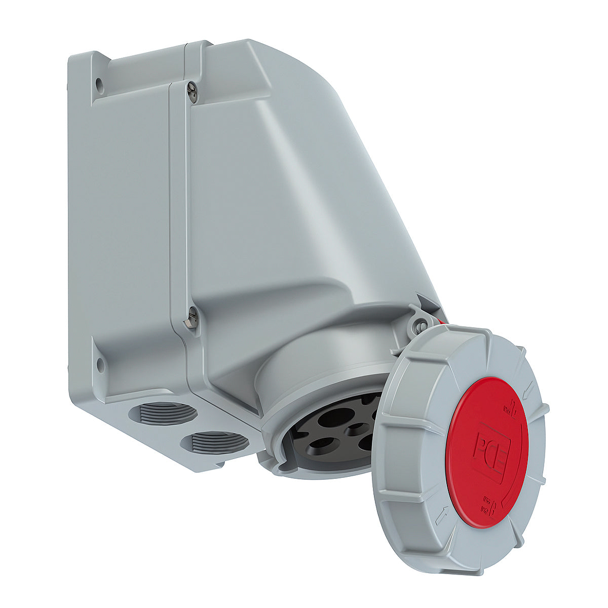 Ổ cắm công nghiệp PCE F134-6 lắp nổi, chịu tải cao 63A, 4 cực (3P+PE), điện áp 400V, Kín nước tiêu chuẩn IP67