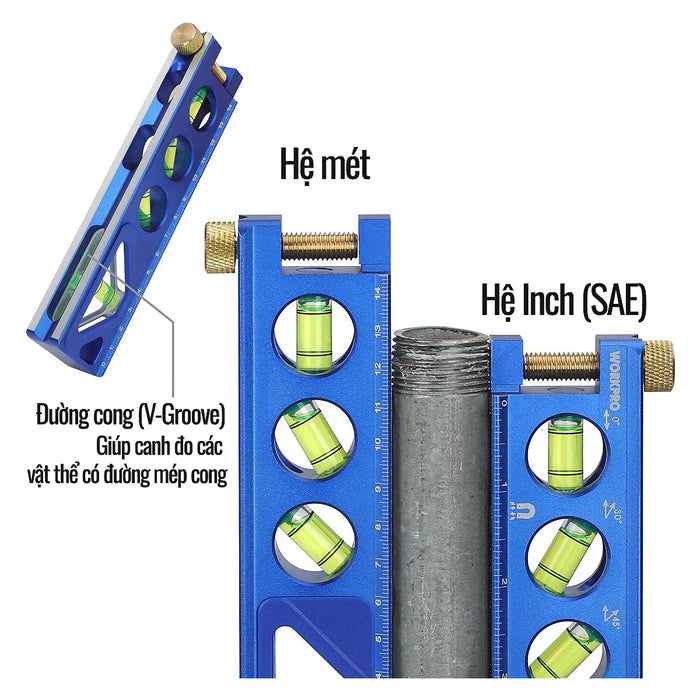 Thước thuỷ nhôm đa năng có nam châm Verti site Workpro WP262025, dài 165mm (6.5 inch)
TORPEDO LEVEL