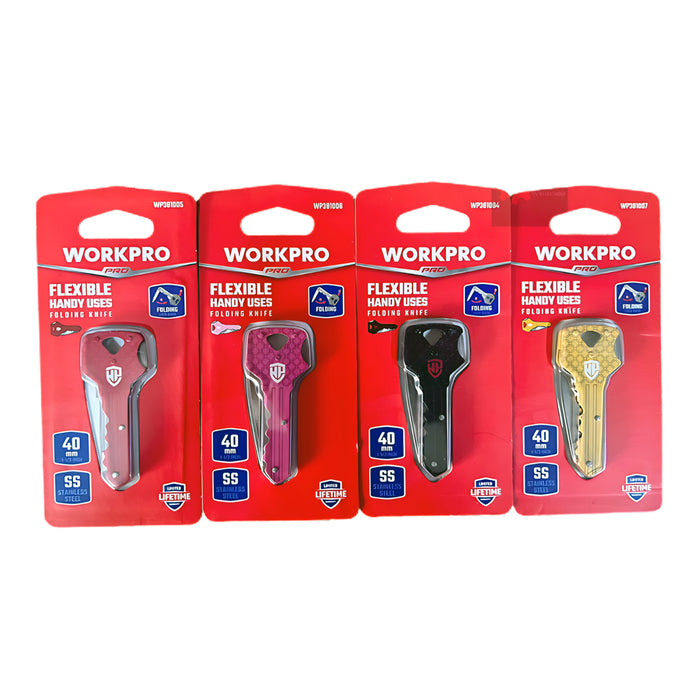 Dao gấp vừa móc treo chìa khoá Workpro, kích thước 2.5 inch