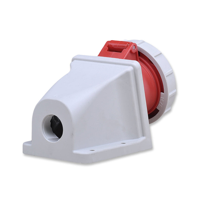 Ổ cắm công nghiệp PCE lắp nổi kiểu L, tải 16A - 32A, 5 cực (3P+N+PE), điện áp 400V, Kín nước tiêu chuẩn IP67