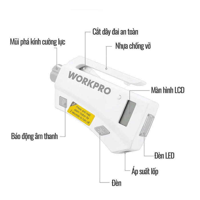 Dụng cụ khẩn cấp 7 chức năng chuyên dùng trong ô tô Workpro WP319024