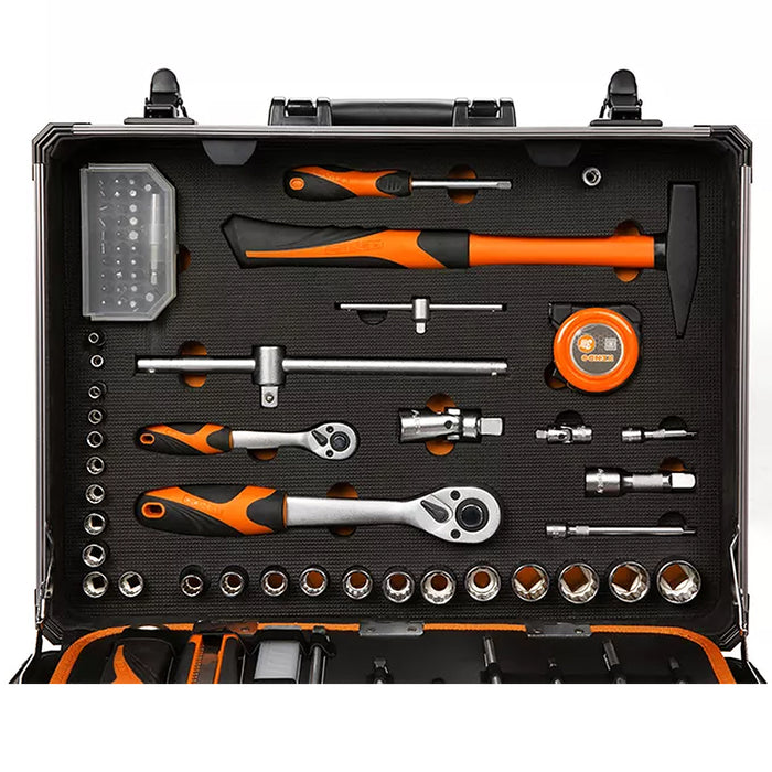 Thùng đồ nghề 4 ngăn vỏ nhôm 124 chi tiết Kendo 90702