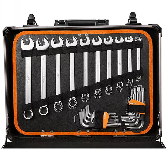 Thùng đồ nghề 4 ngăn vỏ nhôm 124 chi tiết Kendo 90702